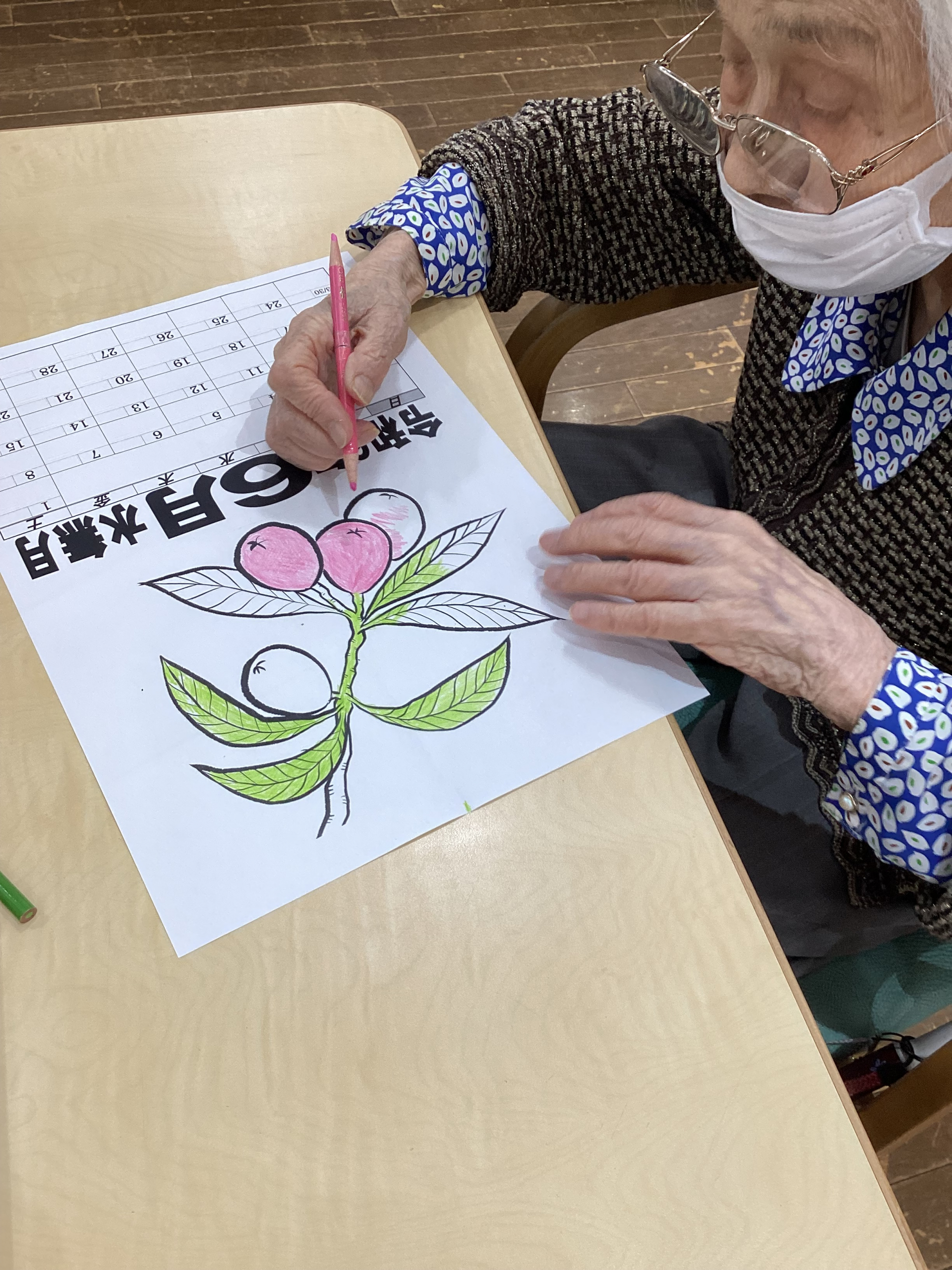 [花の木デイ」カレンダー塗り絵｜福祉・介護・支援 社会福祉法人 奉優会（ほうゆうかい）